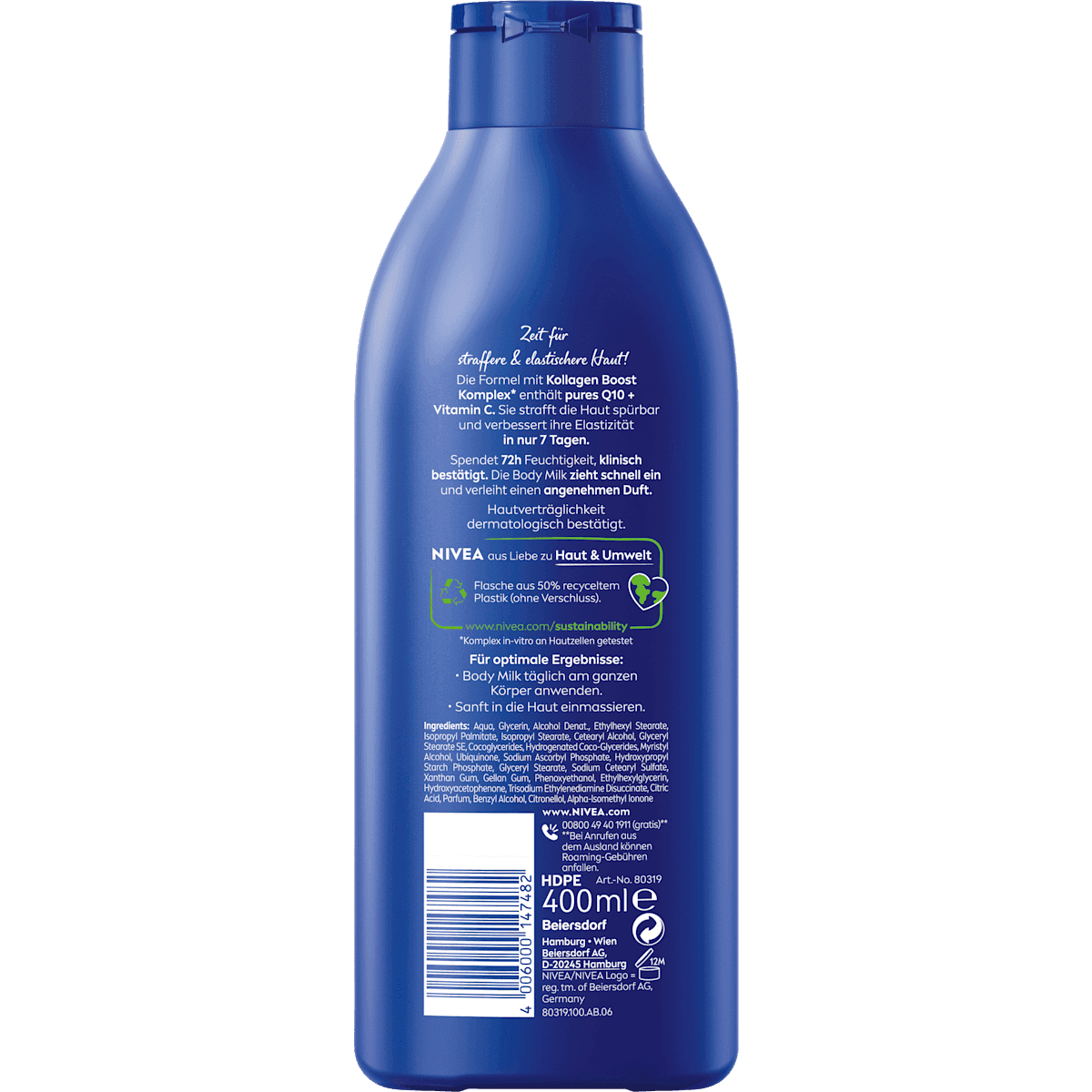 NIVEA Lait corporel Q10 raffermissante, 400 ml — produit allemand authentique au Maroc