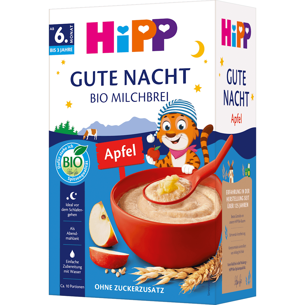 HiPP Bouillie du soir Milch Bonne nuit Hafer pomme dès 6 mois, 475 g (HiPP Abendbrei Milch Gute Nacht Hafer Apfel ab dem 6. Monat, 475 g) — منتج ألماني أصلي في المغرب