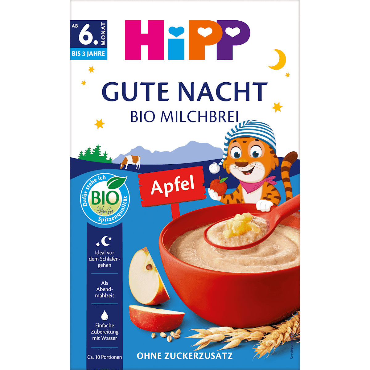 HiPP Bouillie du soir Milch Bonne nuit Hafer pomme dès 6 mois, 475 g — منتج ألماني أصلي في المغرب
