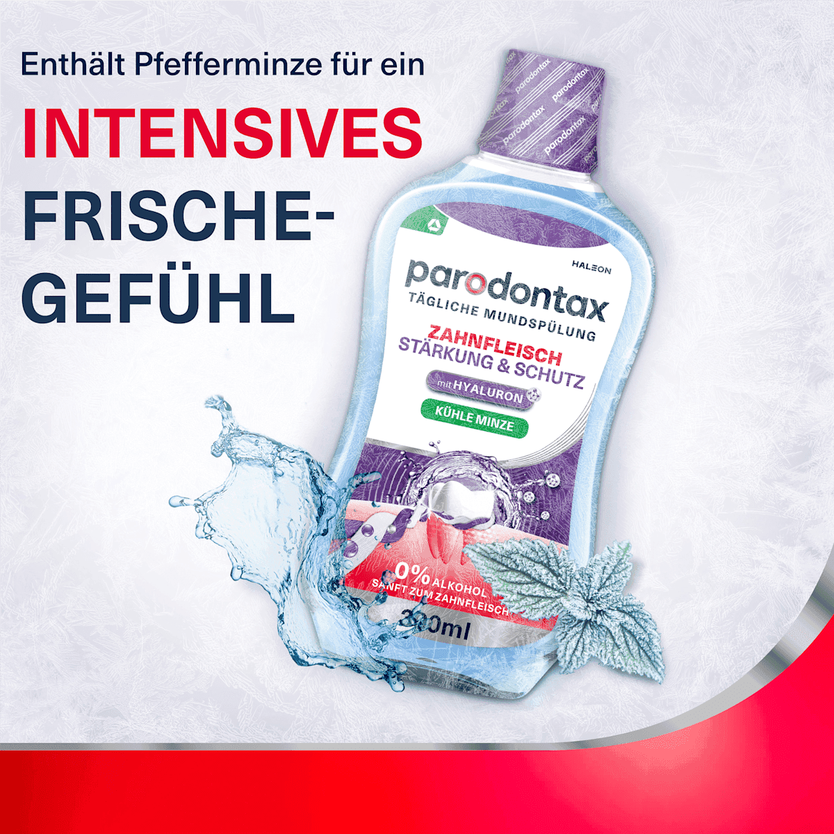 Parodontax Bain de bouche Gencives renforcement & protection, 300 ml (Parodontax Mundspülung Zahnfleisch Stärkung & Schutz, 300 ml) — produit allemand authentique au Maroc