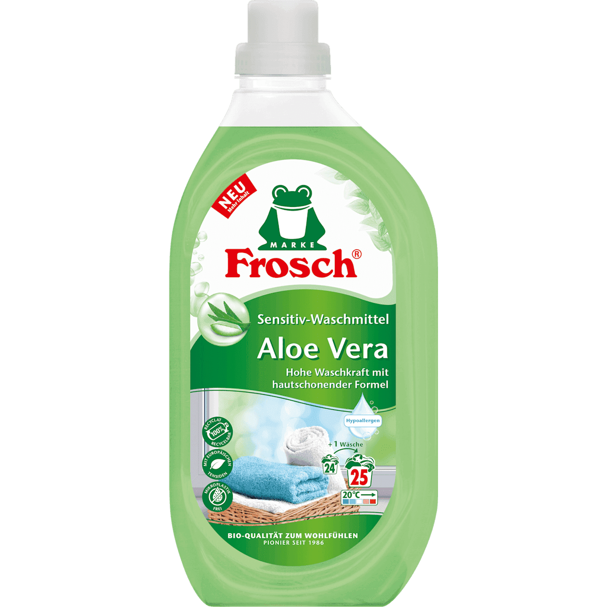 Frosch Lessive universelle liquide aloe vera, 25 lavages — produit allemand authentique au Maroc