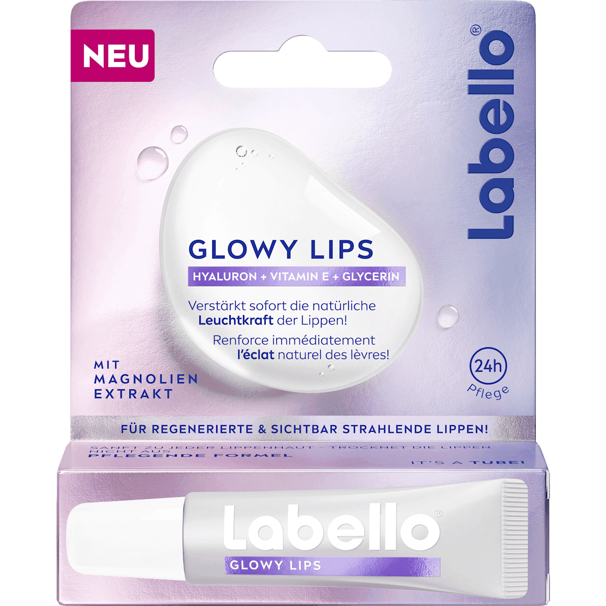 Labello Soin des lèvres Glowy Lips, 10 ml (Labello Lippenpflege Glowy Lips, 10 ml) — منتج ألماني أصلي في المغرب