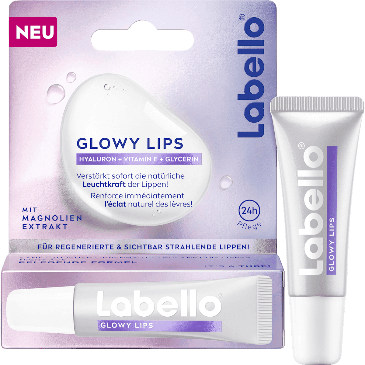 Labello lip care Glowy Lips, 10 ml — authentic German product in Morocco