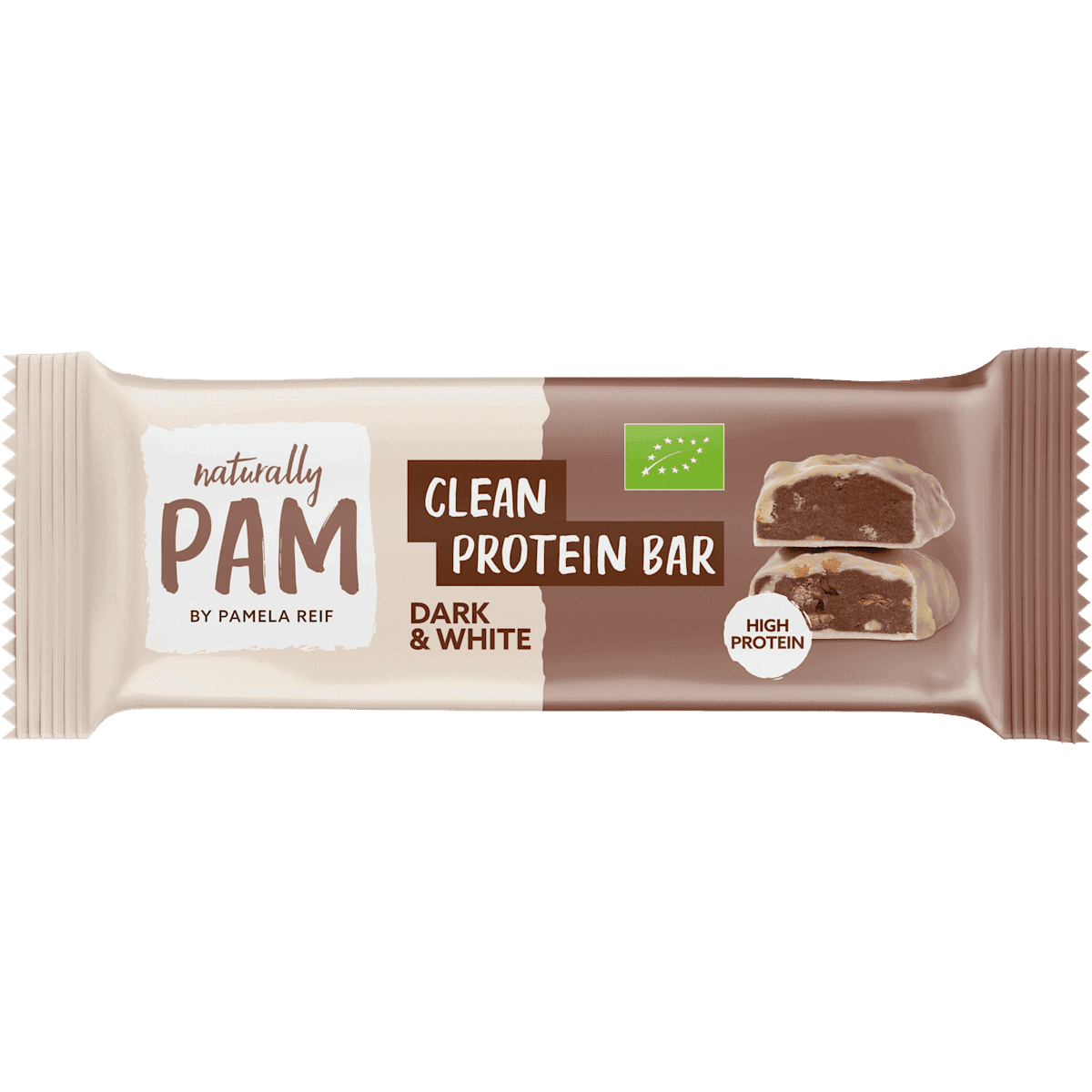 Naturally PAM Barres protéinées Clean, Dark & White, 45 g — produit allemand authentique au Maroc