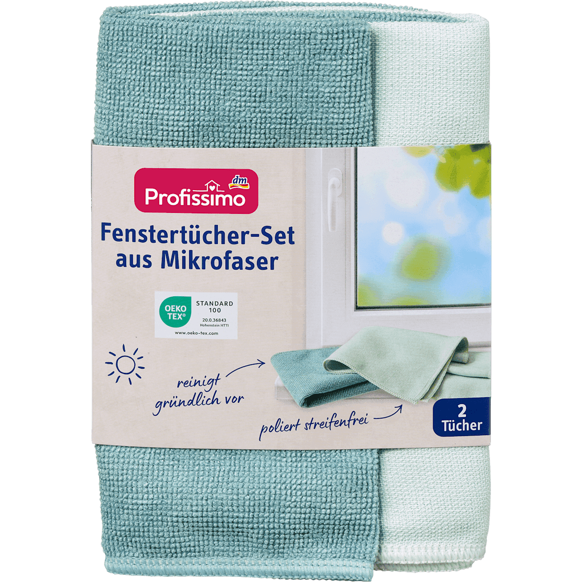 Profissimo Chiffons vitres microfibre Set, 1 pièce (Profissimo Fenstertücher Mikrofaser Set, 1 St) — منتج ألماني أصلي في المغرب