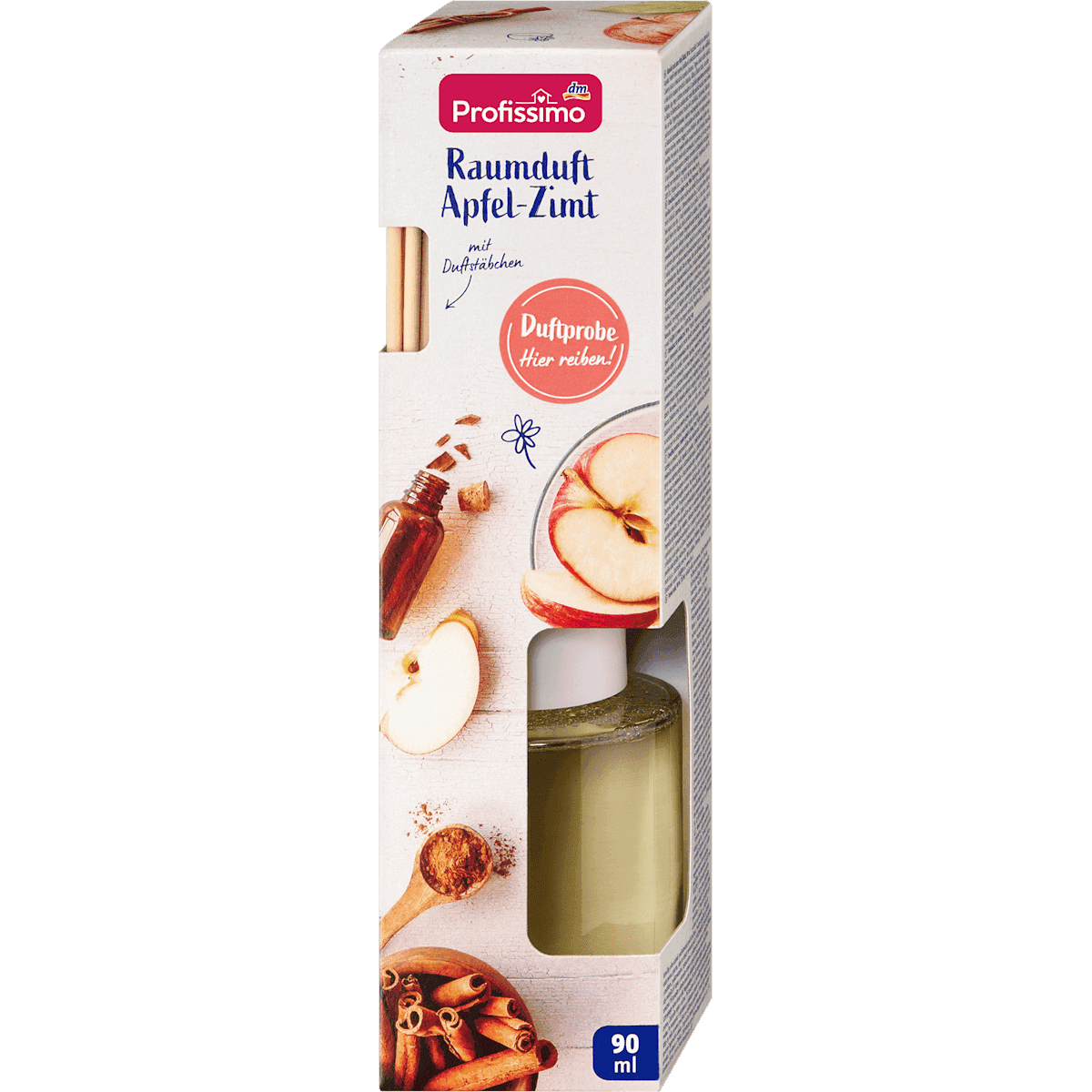 Profissimo Bâtonnets parfumés d'intérieur pomme cannelle, 90 ml (Profissimo Duftstäbchen Raumduft Apfel Zimt, 90 ml) — produit allemand authentique au Maroc