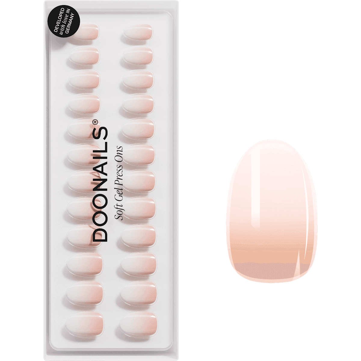 Doonails faux ongles, Soft Gel Press Ons Babyboomer Short Round, 30 pièces — produit allemand authentique au Maroc