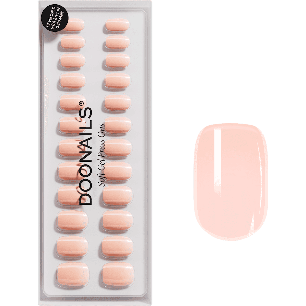 Doonails faux ongles, Soft Gel Press Ons Latte Short Square, 30 pièces — produit allemand authentique au Maroc