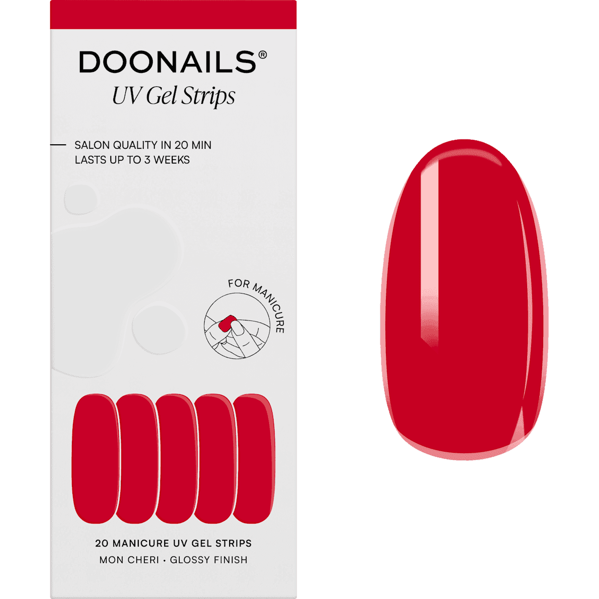 Doonails UV Gel Stickers ongles, Gel Strips Mon Cheri, 20 pièces — produit allemand authentique au Maroc