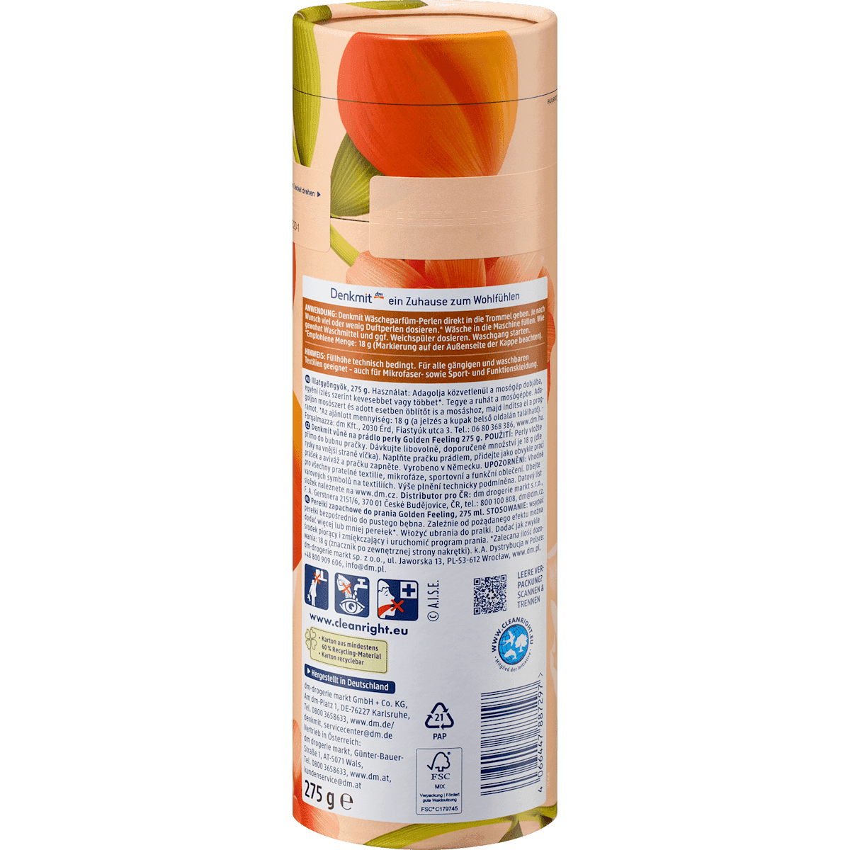 Denkmit Parfum de linge Golden Feeling, 275 g (Denkmit Wäscheparfüm Golden Feeling, 275 g) — produit allemand authentique au Maroc