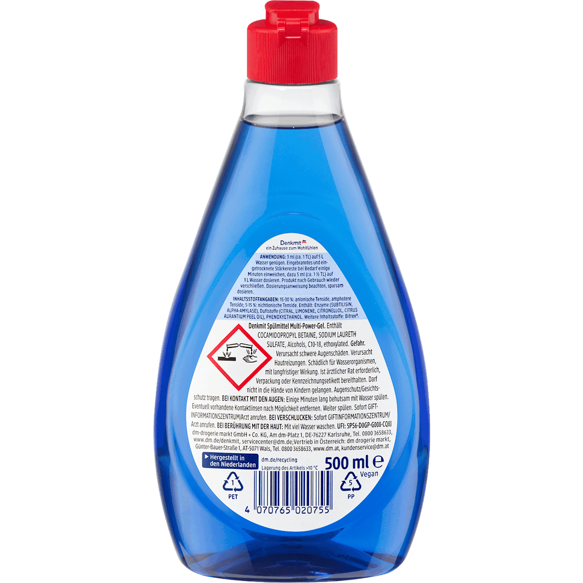 Denkmit Liquide vaisselle Multi-Power-Gel, 500 ml (Denkmit Spülmittel Multi-Power-Gel, 500 ml) — produit allemand authentique au Maroc