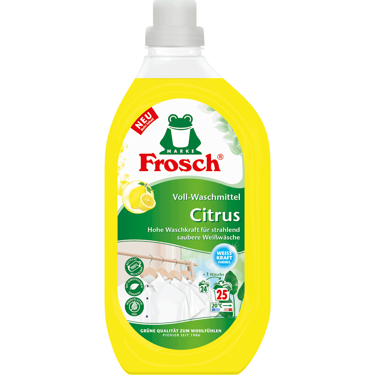 Frosch Lessive universelle liquide Citrus flacon, 25 lavages — produit allemand authentique au Maroc