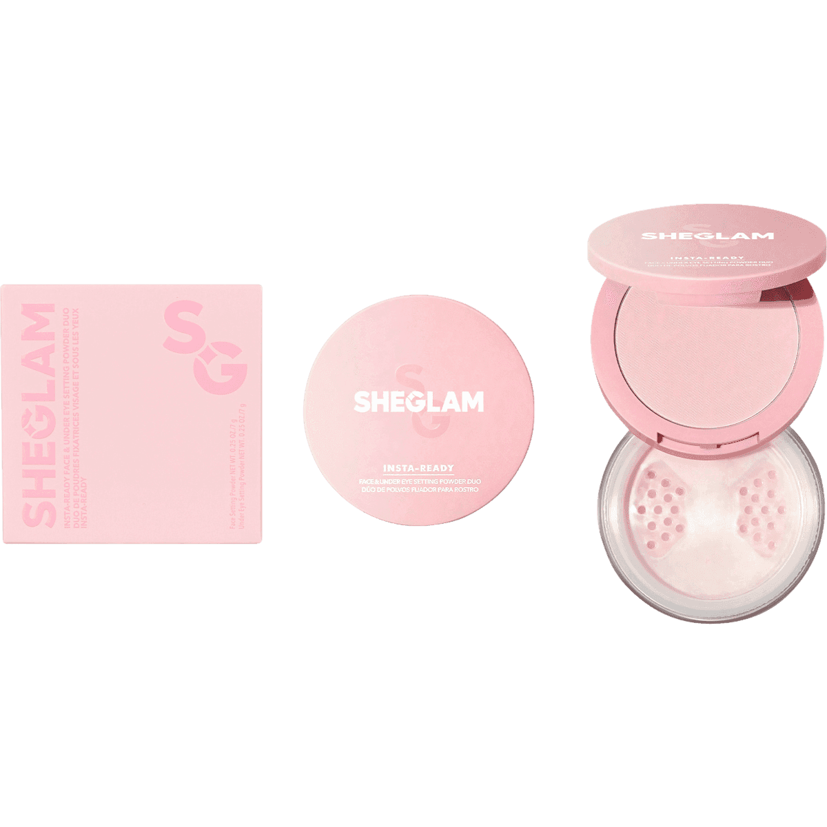 SHEGLAM Poudre Duo Face&Under Eye Bubblegum, 14 g — produit allemand authentique au Maroc