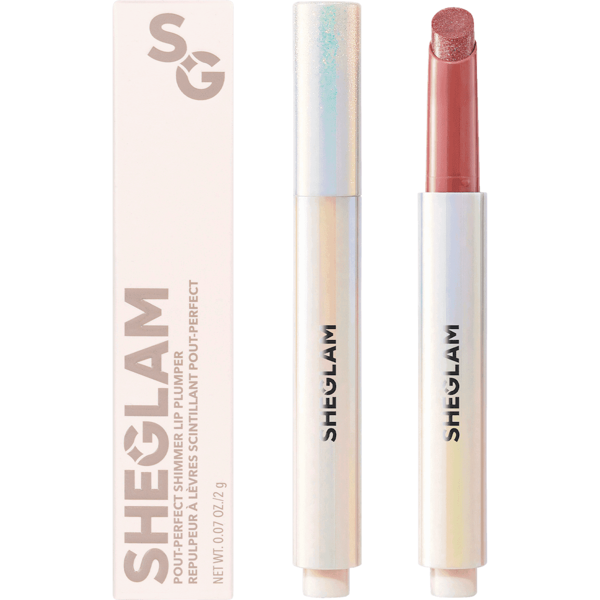 SHEGLAM Rouge à lèvres Plumper Shimmer Pink Flamingo, 2,3 g — produit allemand authentique au Maroc