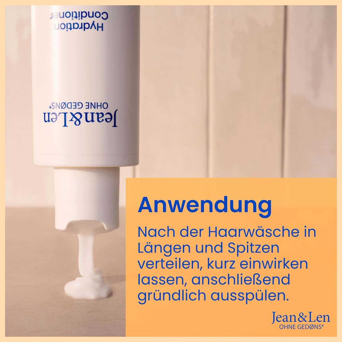 Jean&Len Conditioner Hydration pêche Chia, 300 ml (Jean&Len Conditioner Hydration Pfirsich Chia, 300 ml) — produit allemand authentique au Maroc