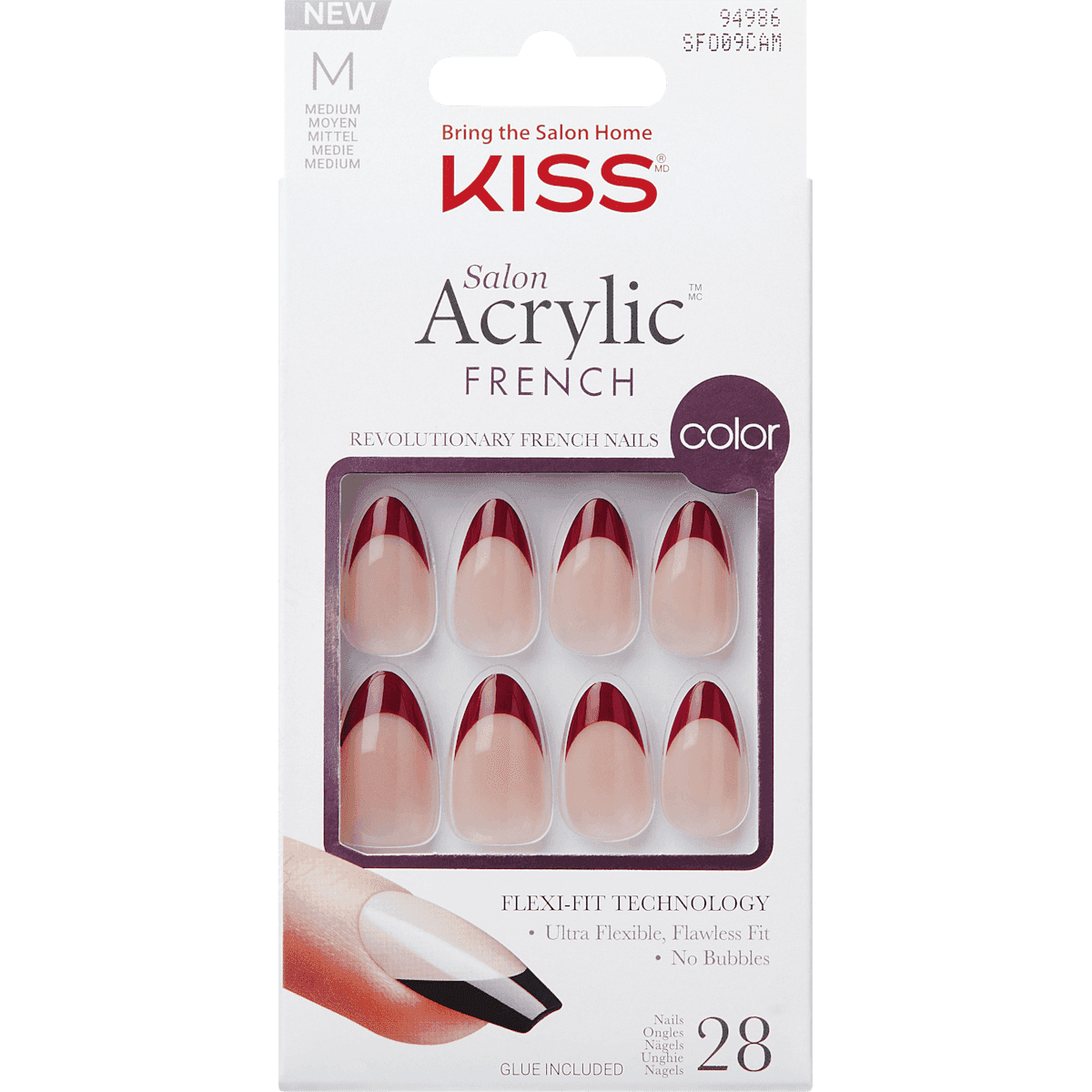 KISS faux ongles Salon Acrylic French Catchy, 28 pièces — produit allemand authentique au Maroc