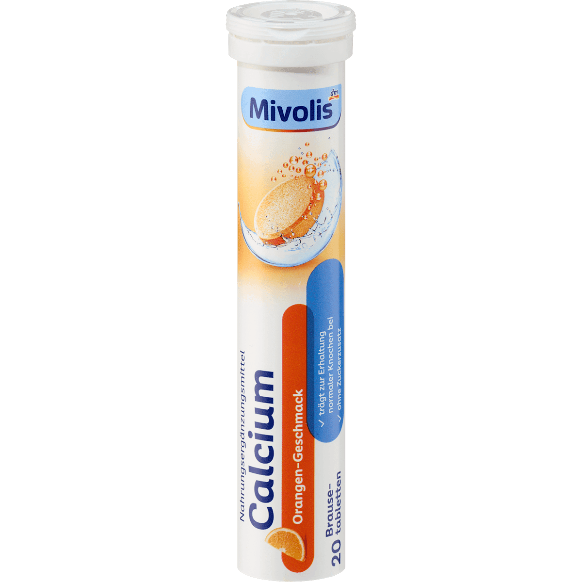 Mivolis Calcium comprimés effervescents 20 pièces, 82 g — produit allemand authentique au Maroc
