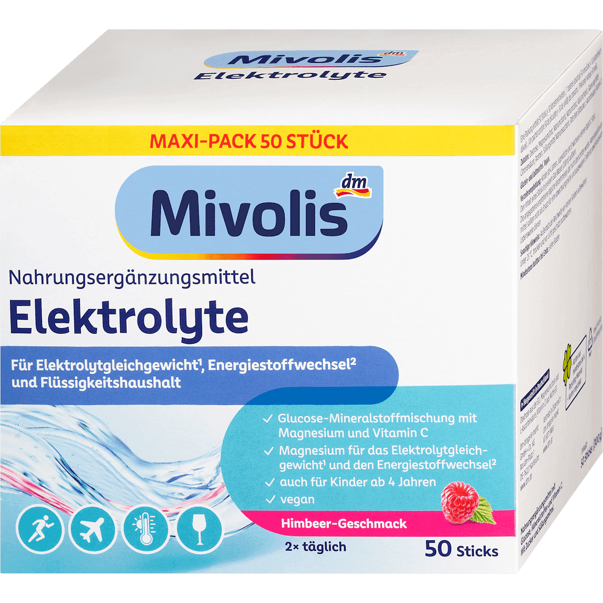Mivolis Electrolytes, 50 sticks, 300 g — produit allemand authentique au Maroc