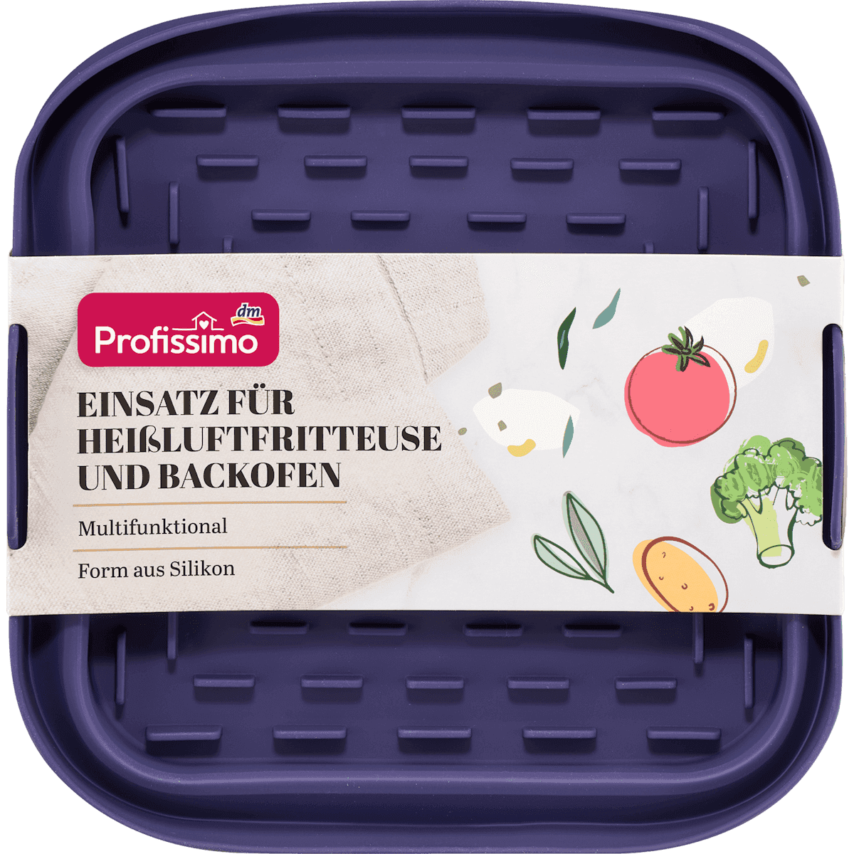 Profissimo Moule multifunction silicone for air friteuse and Four, 1 pc (Profissimo Multifunktions-Einsatz Silikon für Heißluftfritteuse und Backofen, 1 St) — authentic German product in Morocco