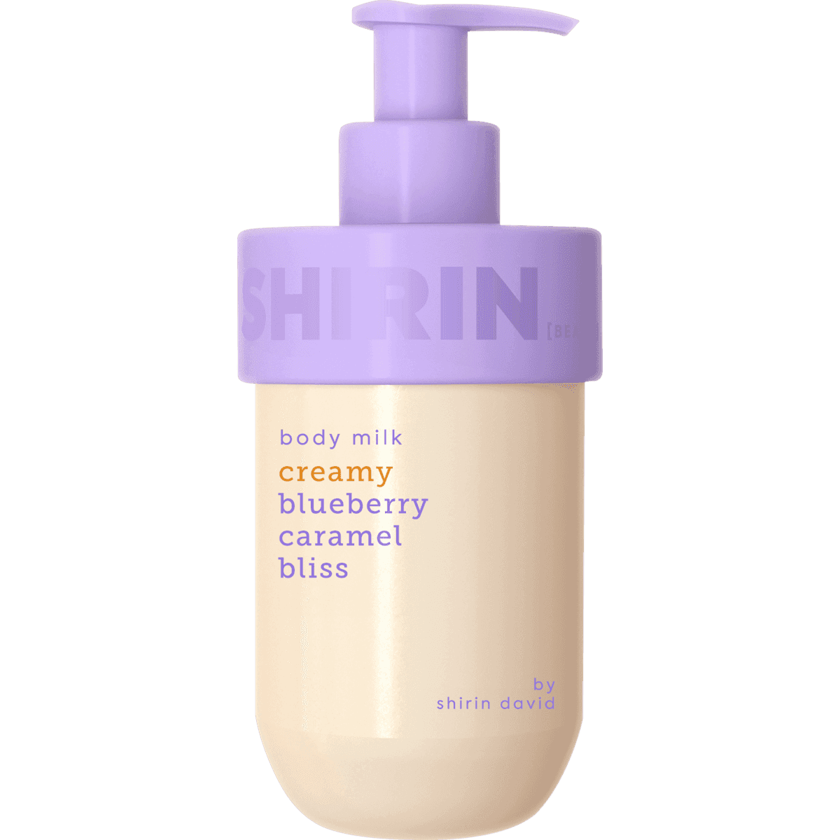 SHIRIN BEAUTY Lait corporel Creamy Blueberry Caramel Bliss, 300 ml (SHIRIN BEAUTY Körpermilch Creamy Blueberry Caramel Bliss, 300 ml) — produit allemand authentique au Maroc