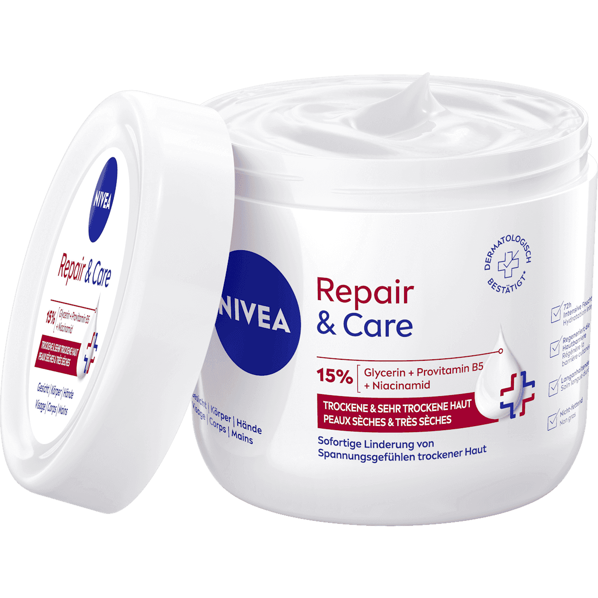 NIVEA crème Repair & Care soin intensif pot, 400 ml — produit allemand authentique au Maroc