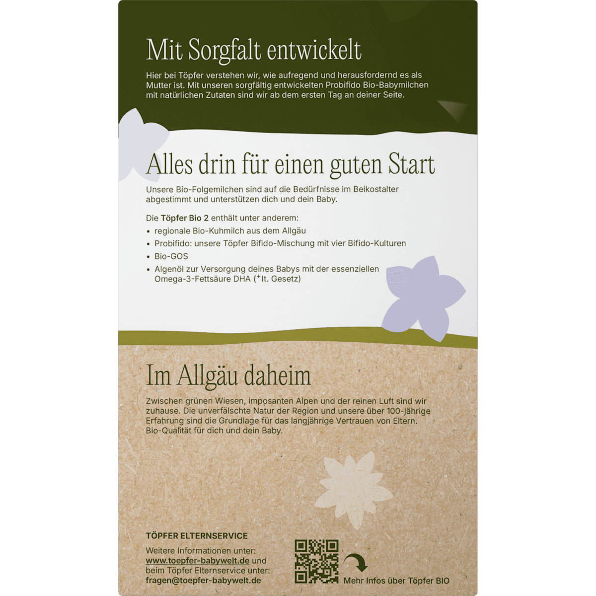 Töpfer Lait de suite 2 après 6 mois, 600 g (Töpfer Folgemilch 2 nach dem 6. Monat, 600 g) — produit allemand authentique au Maroc
