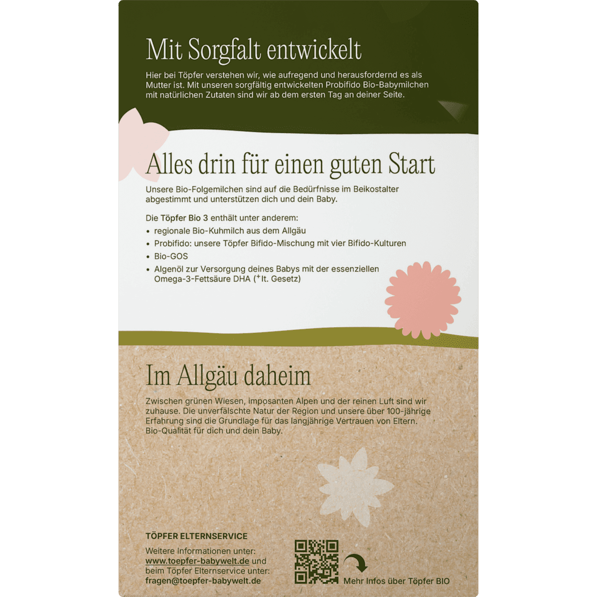 Töpfer Lait de suite 3 dès 10 mois, 600 g (Töpfer Folgemilch 3 ab dem 10. Monat, 600 g) — produit allemand authentique au Maroc