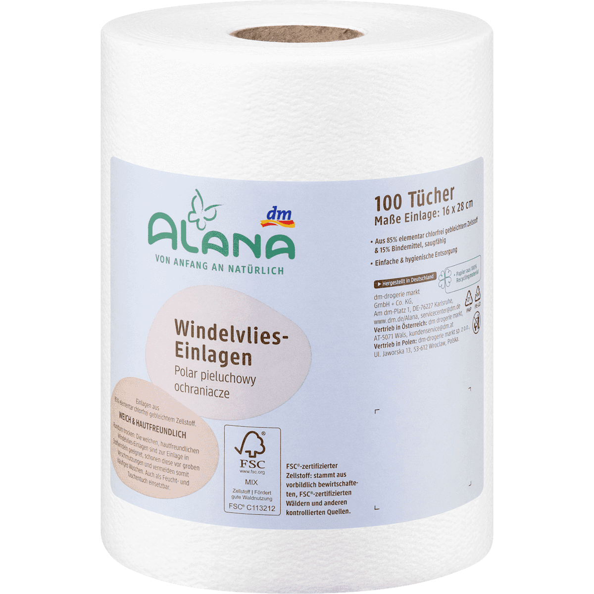 ALANA Windelvlies-Einlagen, 1 pièce — produit allemand authentique au Maroc