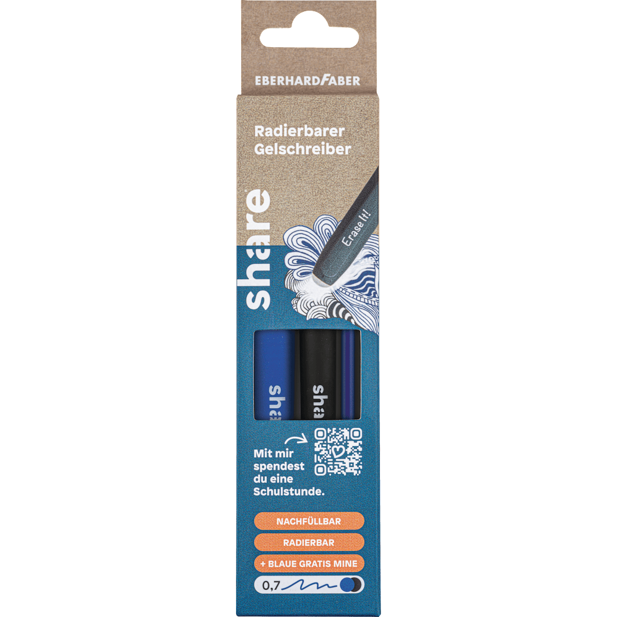 share Stylo gel effaçable + recharge, 2 pièces (share Radierbarer Gelschreiber Set + Mine, 2 St) — produit allemand authentique au Maroc