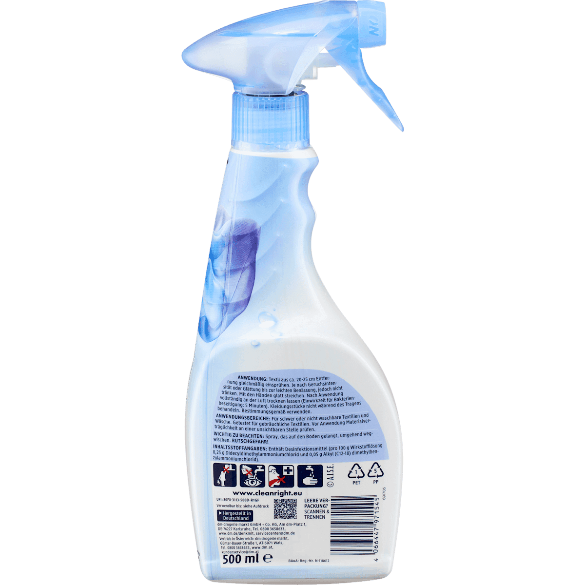 Denkmit Désodorisant textile 3in1 Pure Cotton, 500 ml (Denkmit Textilerfrischer 3in1 Pure Cotton, 500 ml) — produit allemand authentique au Maroc