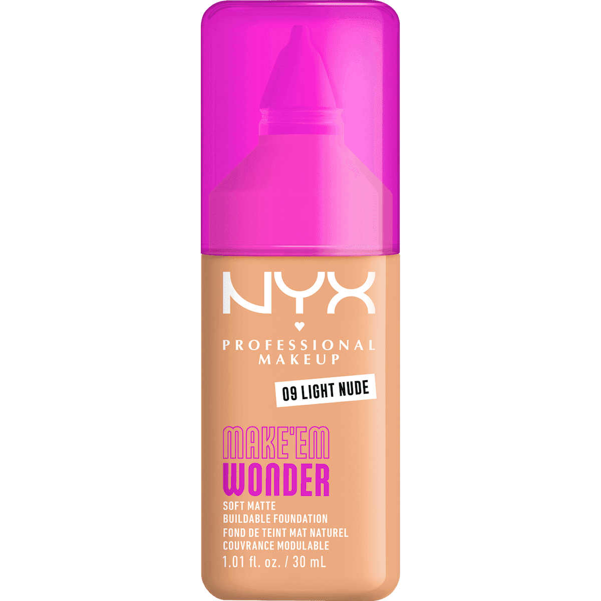 NYX PROFESSIONAL MAKEUP Foundation Make 'EM Wonder 09 Light Nude, 30 ml — produit allemand authentique au Maroc