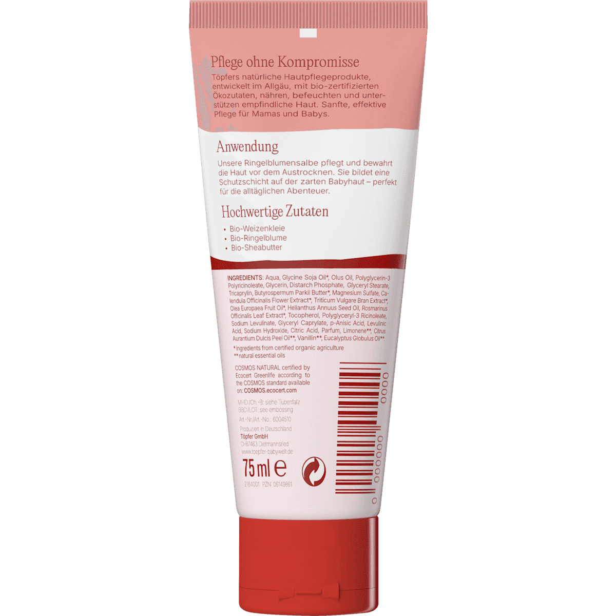 Töpfer Wind & Wetter cream Babycare Ringelblumensalbe, 75 ml (Töpfer Wind & Wetter Creme Babycare Ringelblumensalbe, 75 ml) — authentic German product in Morocco