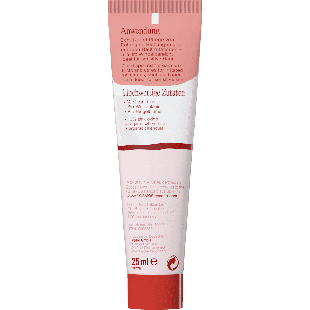 Töpfer crème protectrice Babycare, format voyage, 25 ml (Töpfer Wundschutzcreme Babycare, Reisegröße, 25 ml) — produit allemand authentique au Maroc