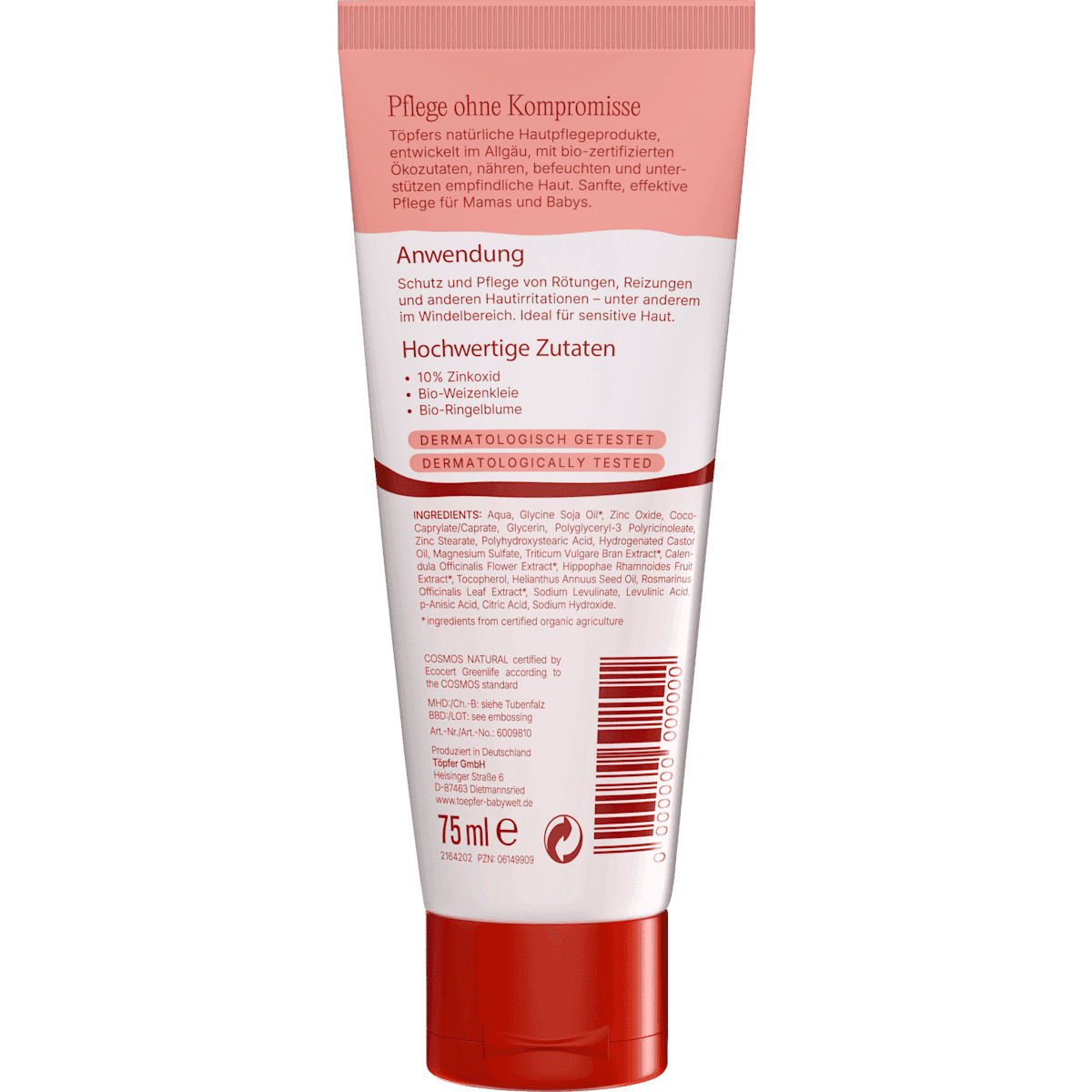 Töpfer protective cream Babycare, 75 ml (Töpfer Wundschutzcreme Babycare, 75 ml) — authentic German product in Morocco