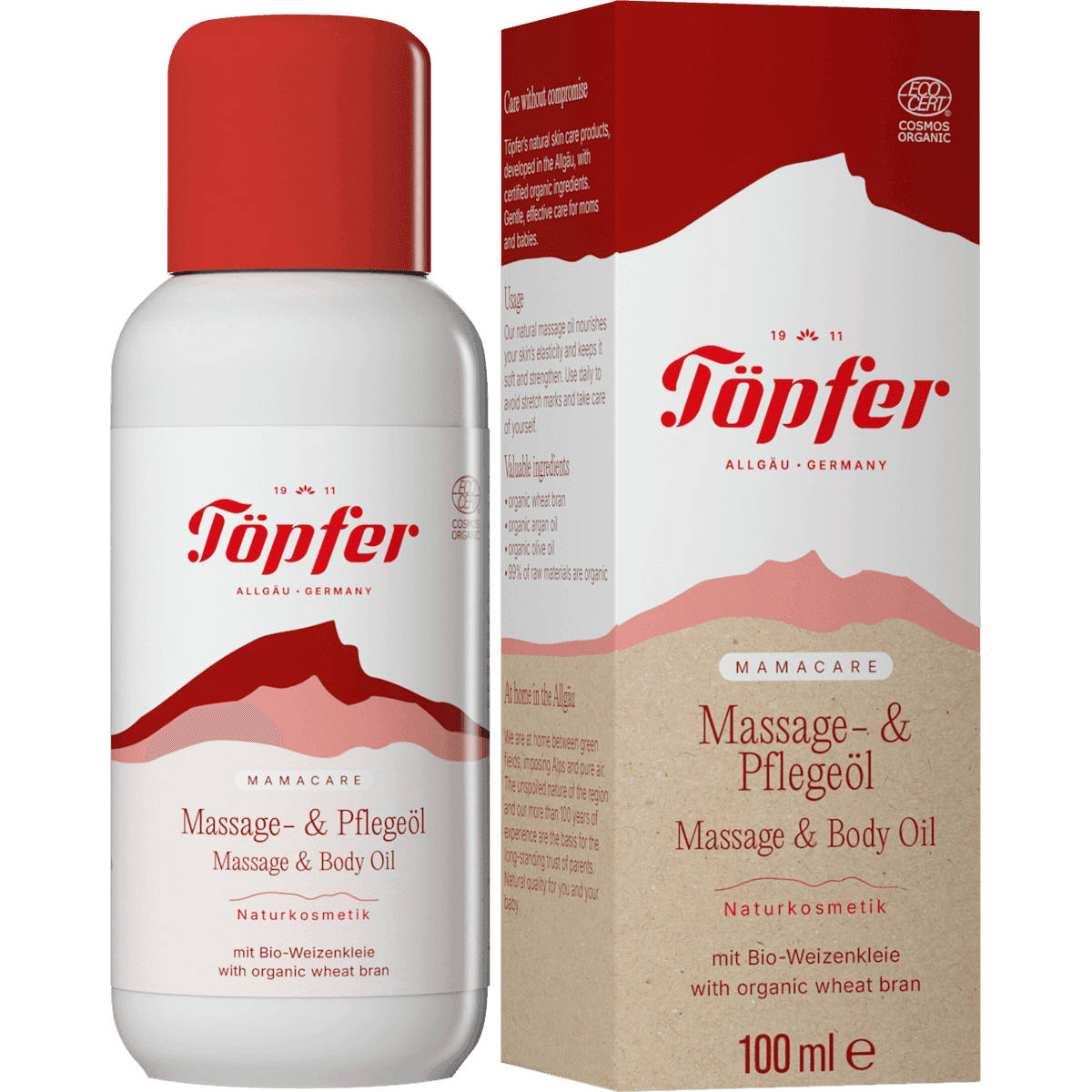 Töpfer Massage & Huile de soin Mamacare, 100 ml — produit allemand authentique au Maroc