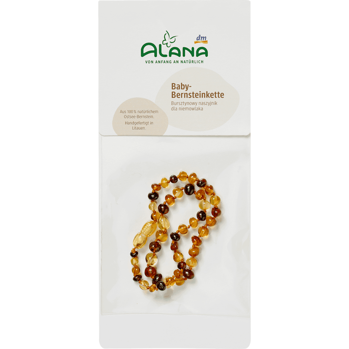 ALANA Bébé Bernsteinkette, brun & jaune, 1 pièce (ALANA Baby Bernsteinkette, braun & gelb, 1 St) — produit allemand authentique au Maroc