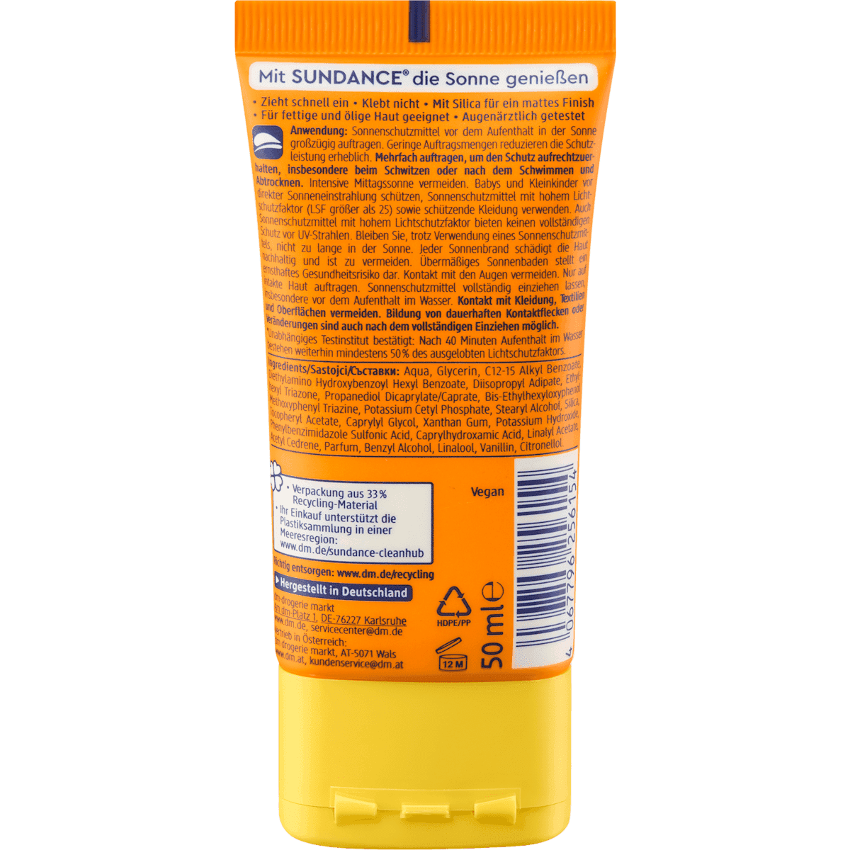 SUNDANCE Fluide solaire visage oil control, LSF 30, 50 ml (SUNDANCE Sonnenfluid Gesicht oil control, LSF 30, 50 ml) — produit allemand authentique au Maroc