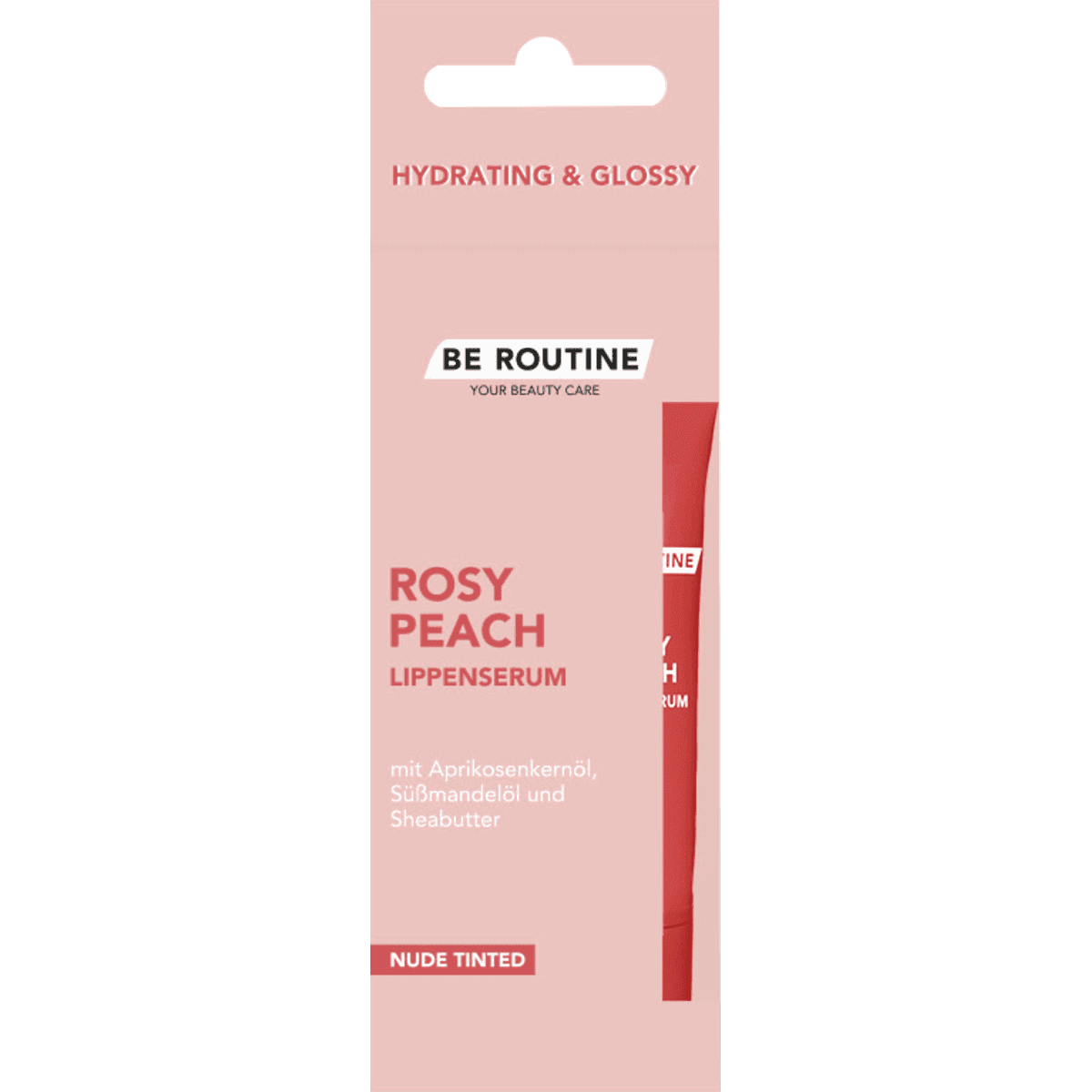 BE ROUTINE Sérum lèvres Rosy Peach Hydrating & Glossy, 12 g — produit allemand authentique au Maroc