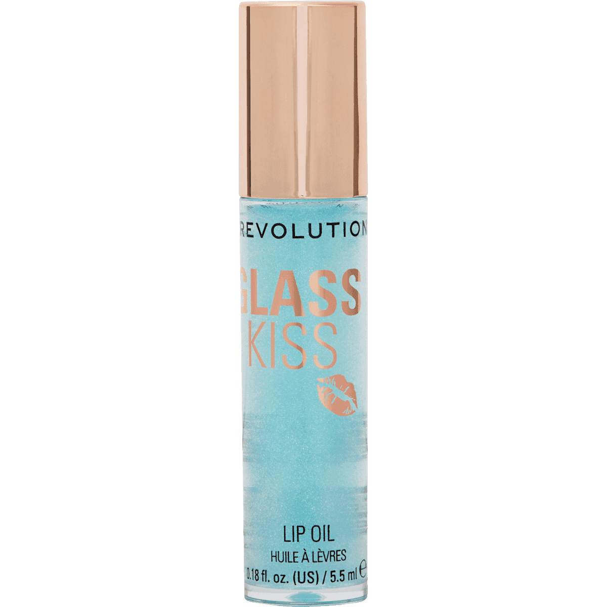 REVOLUTION Huile à lèvres Glass Kiss Roller Oil Blue, 5,5 ml — produit allemand authentique au Maroc