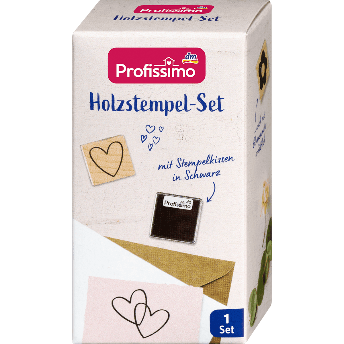 Profissimo Set de tampons en bois cœurs, 1 pièce (Profissimo Holzstempel-Set Herzen, 1 St) — produit allemand authentique au Maroc
