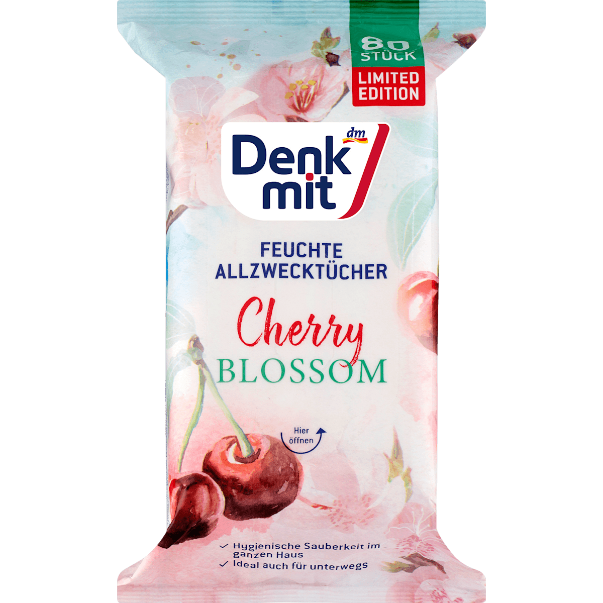 Denkmit Lingettes multi-usages humides Cherry Blossom, 80 pièces — منتج ألماني أصلي في المغرب