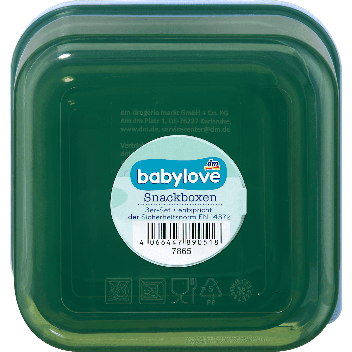 Babylove boîtes à goûter Set bleu/vert 3 pièces, 1 pièce (Babylove Snackboxen Set blau/grün 3tlg, 1 St) — produit allemand authentique au Maroc