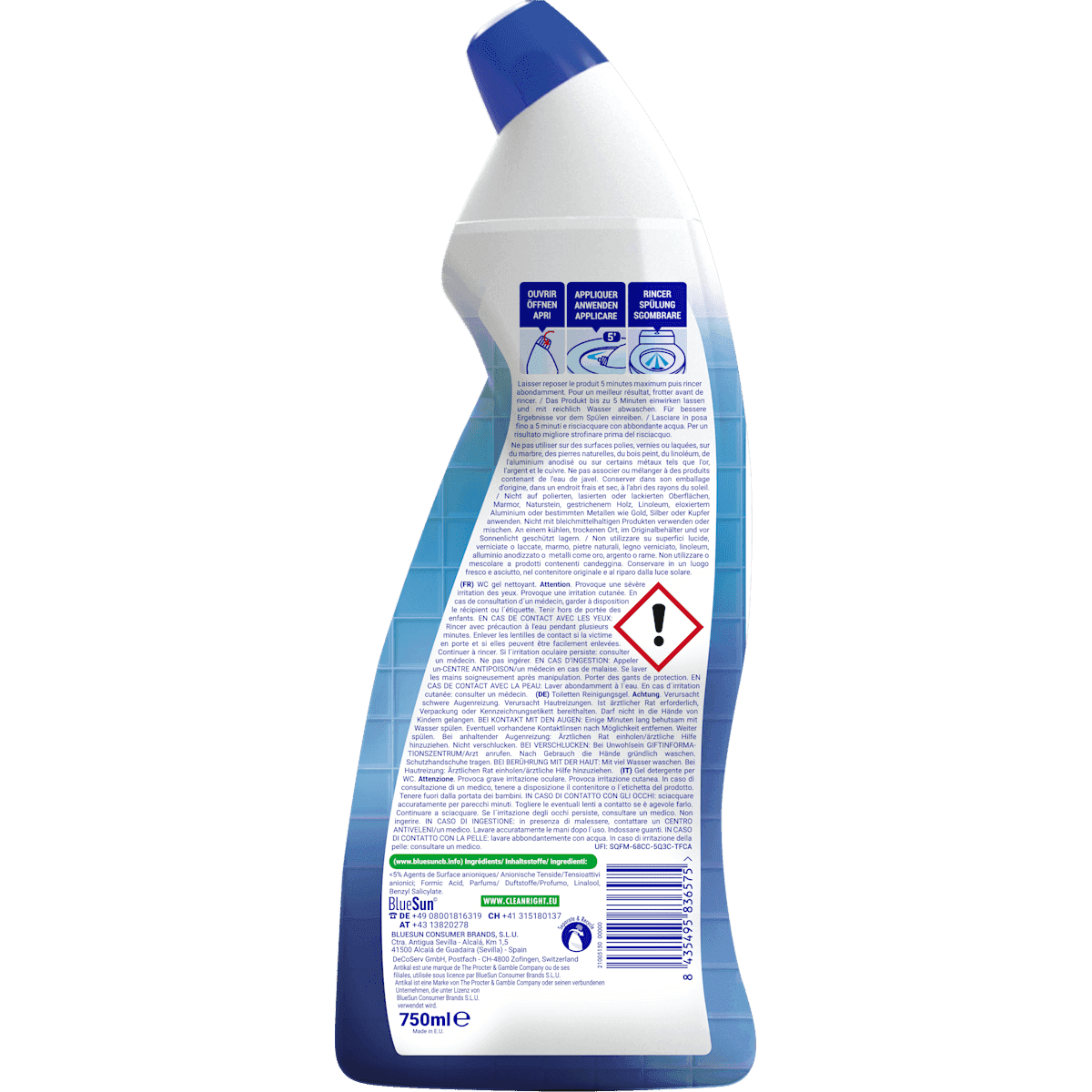 Antikal Nettoyant WC Gel Fresh, 750 ml (Antikal WC-Reiniger Gel Fresh, 750 ml) — produit allemand authentique au Maroc