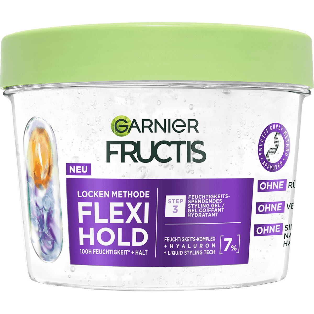 GARNIER FRUCTIS Gel coiffant méthode boucles Flexi Hold, 370 ml — produit allemand authentique au Maroc
