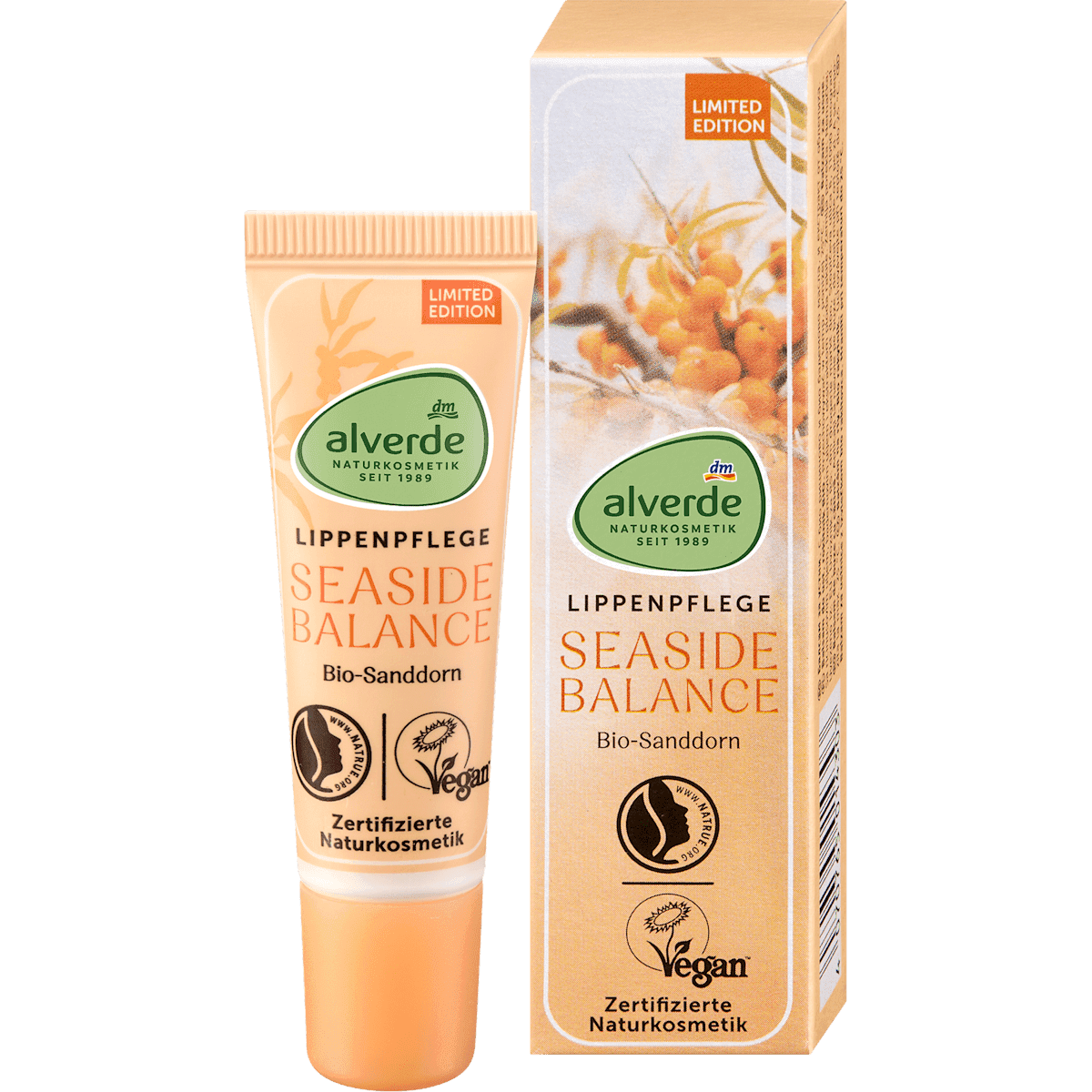 alverde NATURKOSMETIK Soin des lèvres Seaside Balance argousier avoine, 10 ml — produit allemand authentique au Maroc