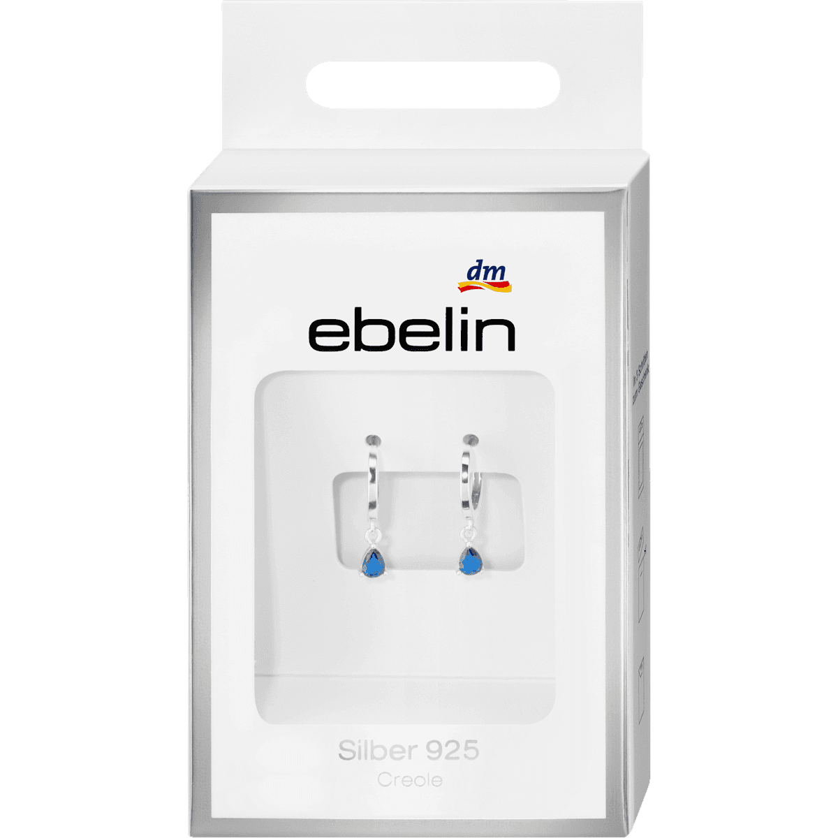 ebelin Créoles 925 Silber avec blauem strass, 2 pièces (ebelin Creolen 925 Silber mit blauem Strassstein, 2 St) — produit allemand authentique au Maroc