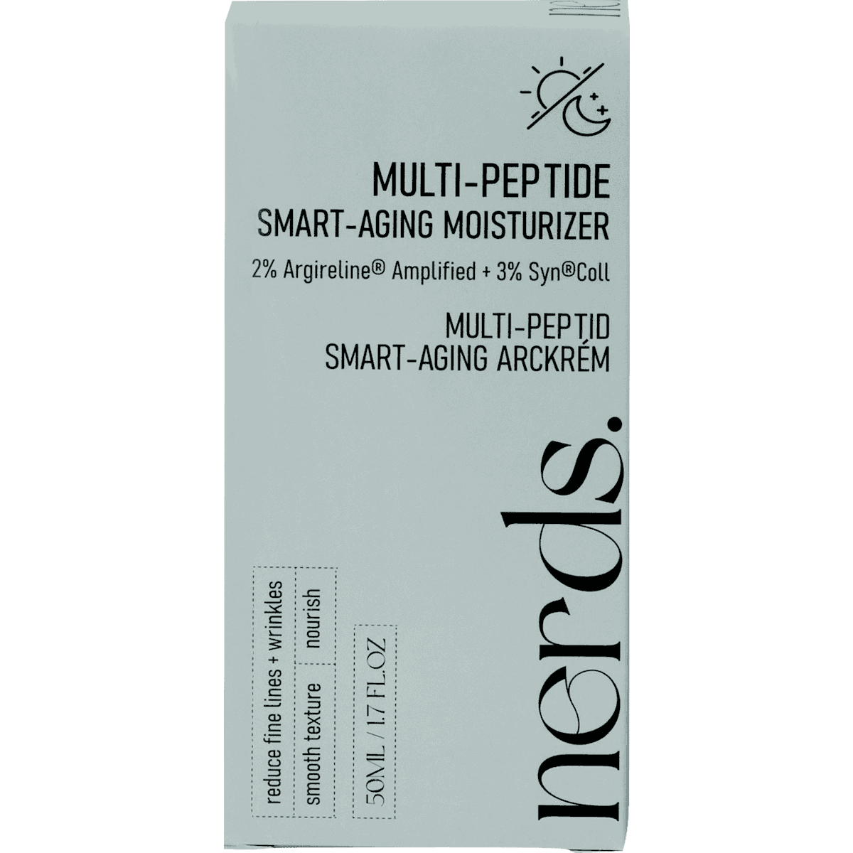 nerds. crème visage Multi-Peptide Smart-Aging Moisturizer, 50 ml (nerds. Gesichtscreme Multi-Peptide Smart-Aging Moisturizer, 50 ml) — منتج ألماني أصلي في المغرب