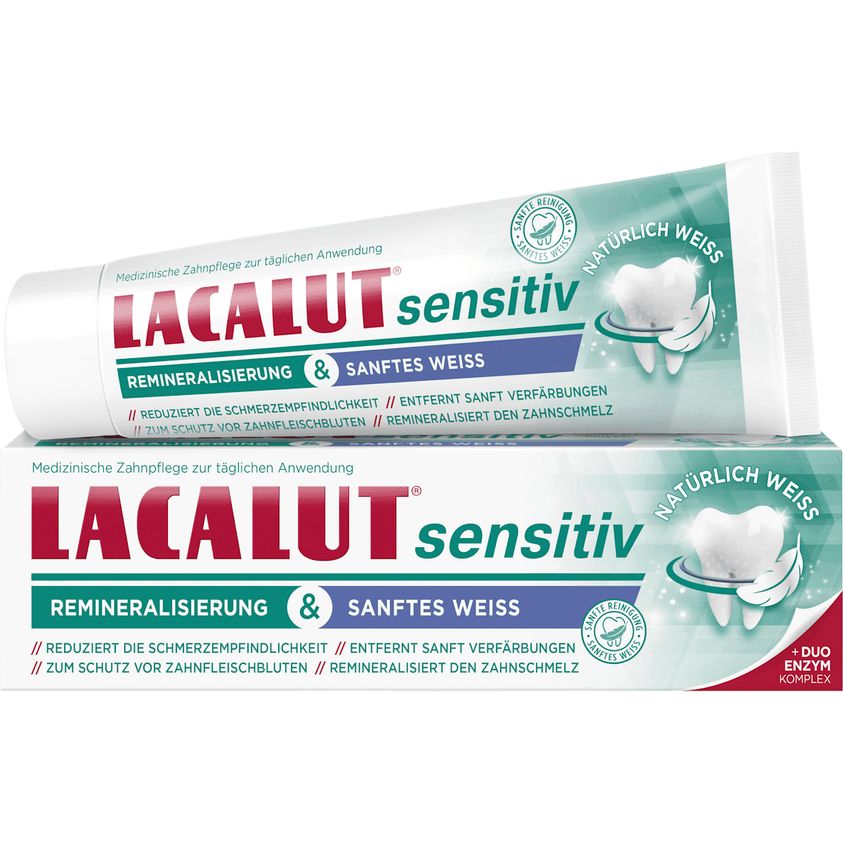 Lacalut Dentifrice sensitiv reminéralisation & blancheur douce, 75 ml — منتج ألماني أصلي في المغرب