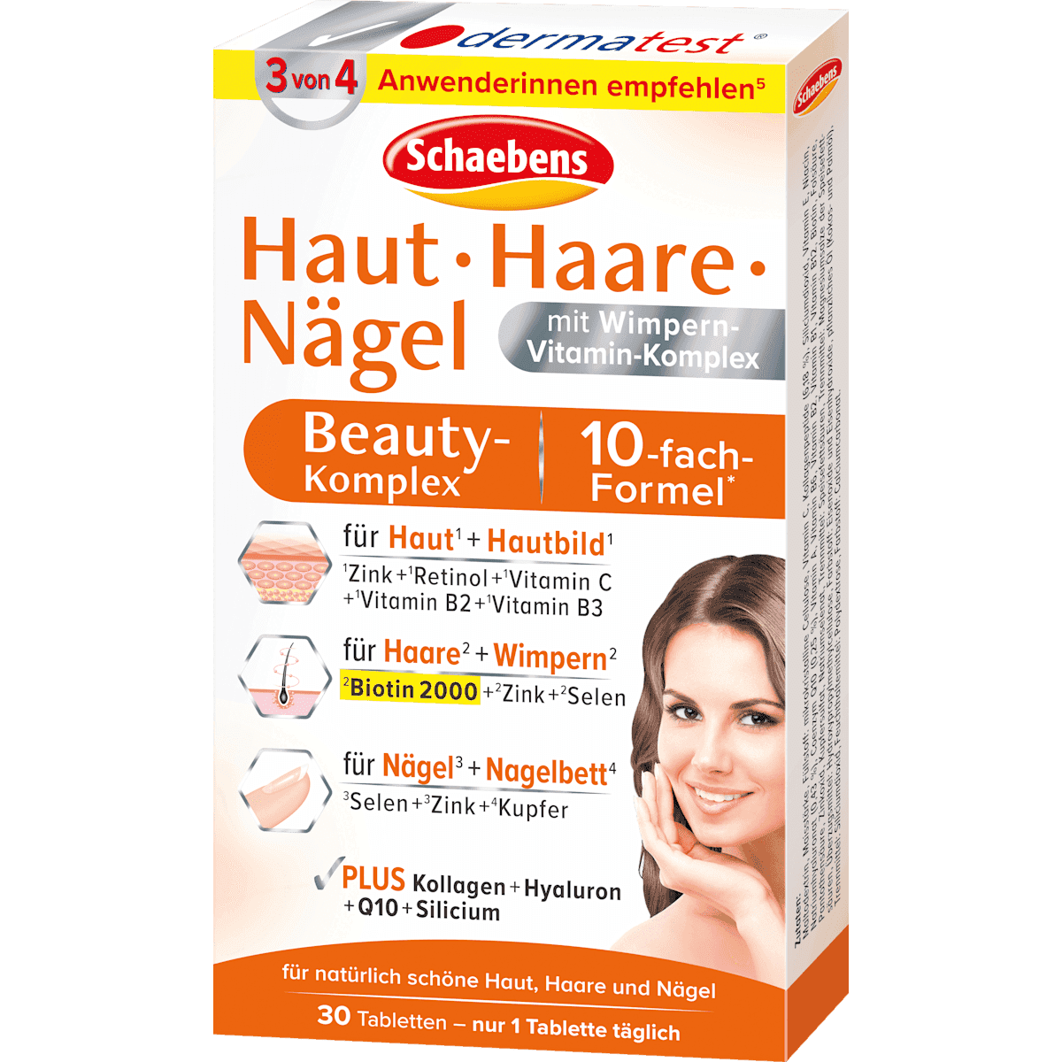 Schaebens skin hair nails Beauty-complex tablets 30 pcs, 24 g (Schaebens Haut Haare Nägel Beauty-Komplex Tabletten 30 St, 24 g) — authentic German product in Morocco