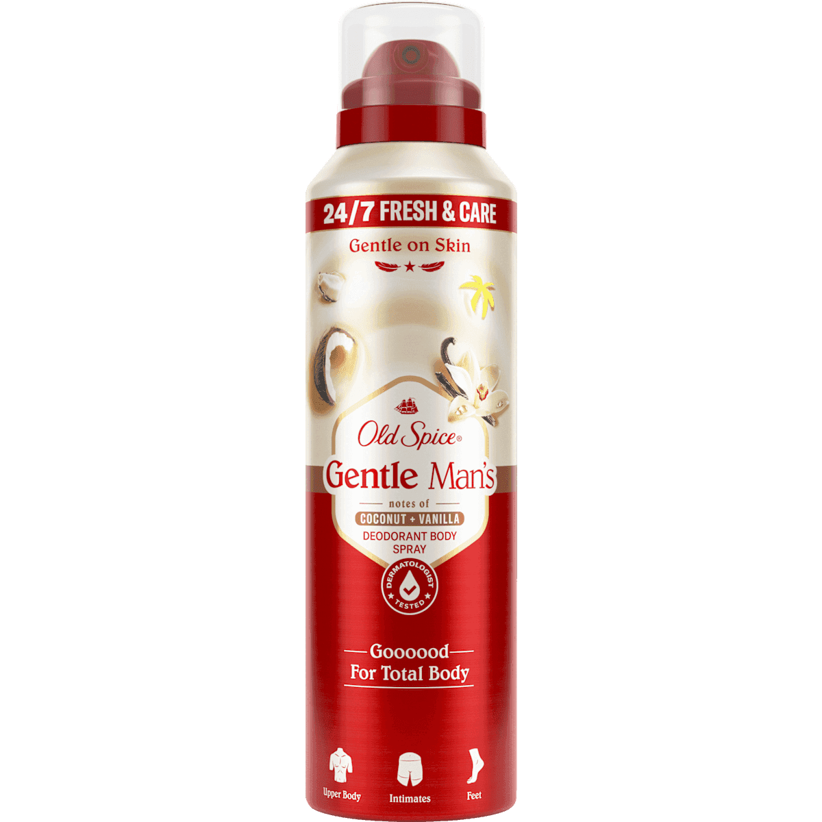 Old Spice Spray corporel Gentle Man´s Coconut & Vanilla, 140 ml (Old Spice Bodyspray Gentle Man´s Coconut & Vanilla, 140 ml) — منتج ألماني أصلي في المغرب